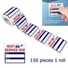 Interieurdecoraties Oilverandering Stickers Service Sticker Windo 150pcs/Roll 2 2inch