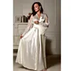 Women039s Sleepwear 2022 Women Fashion Sexy Lingerie Silk Lace Robe Dress Pajamas Womens Nightdress Nightgown6143075