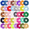 66 Colors Hair Accessories Women Satin Hair Band Scrunchies Circle Girls Ponytail Holder Tie Hair Ring Stretchy Elastic Rope Xmas Gifts FY5554 902