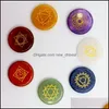 Stone Yoga Symbool 7 Chakra Set Reiki Natuurlijke stenen kristallen Stenen Polishing Quartz Energy Bead Chakras Healing Decoratio Dhseller2010 DHPWK