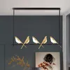 Lâmpadas pendentes de estilo nórdico Creative Bird Shapelier liga de lustre acrílico Bedro de cabeceira Corredor ângulo ajustável Decorativo