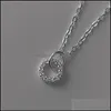 Anhänger Halsketten Flash Diamant Geometrische Kreis Halskette Einfache Schlüsselbein Kette Temperament Ring Anhänger Frau Hochzeit Juwel Yydhhome Dhwcy