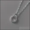 Collane con ciondolo Diamante flash Collana con cerchio geometrico Semplice catena per clavicola Temperamento Anello Ciondolo Donna Gioiello da sposa Yydhhome Dhwcy