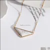 Pendanthalsband Triangle Blue Pink Quartz Turquoise Halsband Natural Stone Brand Gold Plated Halsband f￶r Women Jewel DHSeller2010 DHQDC