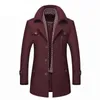 Herenpakken Blazers Winter Men Wol Jackets Nieuwe mode Mid lange sjaal Kraagkraag Katoen Gedoeide Dikke Warm Jas