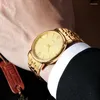 Wristwatches Original KKY Quartz Watch Simple Atmosphere Diamond Gold Waterproof Temperament Top Clock Men And Women Couple Watches