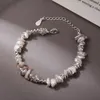 925 Sterling Silver Natural Shell Charm Bracelets For Women Fine Beads Bracelet Wedding Party Gifts