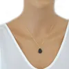 Collana con diffusore di lava in pietra naturale Riempimento in oro 18 carati Olio essenziale Collane con lava a goccia d'angelo per gioielli da donna Vendita calda di alta qualità