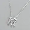 Chaînes Lucky Bell Femmes Collier 925 Sterling Silver Nacklace Bijoux Clavicule Chaîne Pendentif Charms Chocker