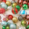 42 PCS / Set Christmas Tree Decor Ball Ornement Multi Size Party Snowing Snowflake Imprimé Boules Ornement Bauble Vismas Decoration BH7487 TQQ