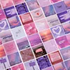 선물 랩 46pcs 분홍색 자주색 사랑 끈적 끈적한 일기 스티커 미적 재료 스크랩북 스크랩북 스티커 노트북 사무실 문구 포장