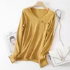 Women's Sweaters 2022 Spring Women 100%Pure Cotton Thread Long-Sleeved T-Shirt Linen Sweater V-Neck Bottoming Knit Top Thin Large Size
