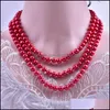 Beaded Necklaces 2021 Fashion Personality Retro Glass Imitation Pearl Necklace Women Simple Knotting Mti-Layer Long Style 15 Yydhhome Dhc4B