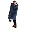 Coperte Coperta Felpa con cappuccio Indossabile con cappuccio con tasche per le mani Mantello di lana da donna Accogliente e funzionale