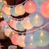 Cordes boule de coton LED guirlandes lumineuses guirlande décorations d'arbre de noël pour vacances maison chambre décor fête de mariage rideau lampe