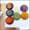 Stone Yoga Symbool 7 Chakra Set Reiki Natuurlijke stenen kristallen Stenen Polishing Quartz Energy Bead Chakras Healing Decoratio Dhseller2010 DHPWK