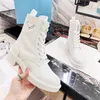 2022 Kvinnor Designers Rois Boots Ankel Martin Boots and Nylon Platform Luxury Boot Military Inspired äkta läder Combat Bouch bifogad till med påsar Box 35-40