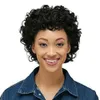 Parrucca Pixie Cut Parrucche per capelli umani a ricciolo corto per donne nere Parrucca riccia afro senza colla a macchina completa