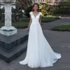 Bohemian Wedding Dress V-Neck Cap Sleeve A Line Brudklänningar Vestido de Noiva 2022 Nyaste brudklänningar