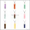 Colliers pendentifs Collier pendentif colonne de quartz fait à la main pour femmes hommes pendentifs de pointe de cristal bijoux livraison directe 2021 Dhseller2010 Dhoxw