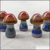 Stone 7 Chakra Rainbow Mushroom Shape Reiki Natural Stone Crystal Polishing Quartz Yoga Energy Bead Healing Decoration 3 DHSeller2010 DHWNJ