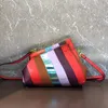 Pochette da donna di alta qualità con pochette con paillettes borsa a mano con tracolla borsa a tracolla a righe borsa da pranzo in vera pelle staccabile Str 2022