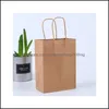 Bolsas de papel para papel de embalagem Kraft Paper Mtifunction Saco de cores macias de alta qualidade com alças Festival Presente embalagem 21x15x8cm 164 K2 DRO DH61C