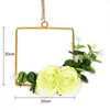 Decoratieve bloemen kunstmatige bloem krans Noordse rattan cirkel simulatie slinger hanger metalen ring bruiloft muur huisdeur hangende decor