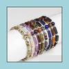 Kunsthandwerk Natural Amethyst Square Perlen Armband Stränge Modepaar Schmuck Geschenke Farbkanone Drop Lieferung 2021 Home Gard Dhxga