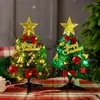 Kerstdecoraties 30 cm desktop mini -boomset maaltijd met lichte winkelcentrum decoratie benodigdheden