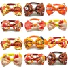 Dog Apparel 50pcs Thanksgiving Accessories Pumpkin Turkey Fall Pet Cat Bow Ties Small Middle Large Grooming8340343