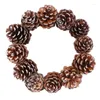 Dekorativa blommor Natural Pine Cone Wreath Decor Hanging Door Christmas Ornament Pography Props 2022