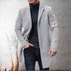 Мужские костюмы Blazers Мужское траншевое пальто Стильное супер мягкое длинное рукава тонкие плащ с лацкатом для офисной куртки средней длины куртки L220902