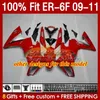 OEM Fairings Kit Kawasaki Ninja 650R Er 6 F 650 R ER6F 09 10 11 Vücut 149no.32 ER-6 F ER 6F ER-6F gövdeli ER6 F 2009 2011 2011 650-R 09-11 Enjeksiyon Kalıp Kapısı Yeşil Stok