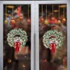 Juldekorationer Garland Cartoon Static Stickers Moisture Proof Window Glass Door Holiday Home Decoration JS22