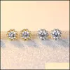 Stud Women Korean Crown Studki Luksusowe Sier Gold Clear Purple Blue Cubic Zirconia CZ Diamond Ears Pierścienie dla dziewczynki Fashio Nanashop DHDGS