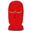 Beretten glanzende strass Balaclava drie holes vol gezicht ski masker hoed voor vrouwen warme stevige kleur gebreide petten cs feest prop mutsies