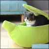 Kattbäddar möbler katt sängar möbler mjuk varm säng hus banan mysig kull låda solstol för katter kattungar hundar valp kennel pet ne dhto9
