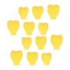 Sacs de rangement 12 pièces pinceaux de maquillage couvre jaune forme de coeur doux souple léger Silicone protecteurs cosmétiques