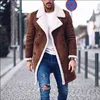 Men's Suits Blazers Men Wool 2022 Fashion Fur Fleece Blends Brown Coat Overcoat Lapel Warm Jacket Outfit Male Boy Warm Clothing L220902