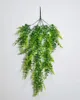 Dekorativa blommor 81 cm hängande blad girland plast vinrankor konstgjorda växter gröna blad för hem bröllop fest badrum trädgård väggdekor