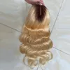 Ombre Blonde Lace Front Wig 13x4 Body Wave 613 Фронтальные парики для волос для женщин для женщин прозрачные бразильские Реми T4