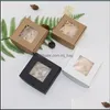 Gift Wrap Square Kraft Paper Box Transparent Retro Jewelry Trinket Hairpin Packaging Case MTI Color Lipgloss Gift Wrap Containers 1xy DHDXH