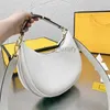 Umhängetaschen Taschen Plain Designer Crescent Handtasche Half Moon Bag Cluth Bottom Metall Brief Echtes Leder Reißverschluss Abnehmbarer Riemen Ha