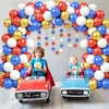 Party Decor Red White Blue Latex Balloon Garland Arch Kit 4 juli Nautical Birthday Baby Shower Star Paper Banner Leveringen MJ0801