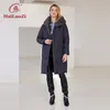 Femmes Down Parkas HaiLuoZi hiver veste femme longue épaisse coton bio grande poche capuche fermeture éclair fourrure d'agneau classique femme Parka femmes manteau 51 220902