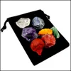 Pedra 7pcs chakra stone define irregular reiki cura cristal sete chakras energy bate hand pedaço de pedras naturais miçangas decr dhseller2010 dhmea