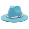 Fluoreszierender gelber Jazz-Fedora-Hut, Herbst-Winter-Damen-Filzhut, Fedoras, große Krempe, Hüte für Damen, Damen, Vintage, Kirche, Jazz-Hüte