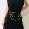 Belts Vintage Multi-layer Metal Chain Belt For Women Fashion Hip High Waist Gold Silver Tassel Fringes Jewelry