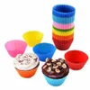 Silikon Kek Kalıp Pişirme Kalıpları Yuvarlak Şekleli Muffin Cupcake Kalıp Mutfak Pişirme Bakeware Maker DIY Dekorasyon Araçları 903